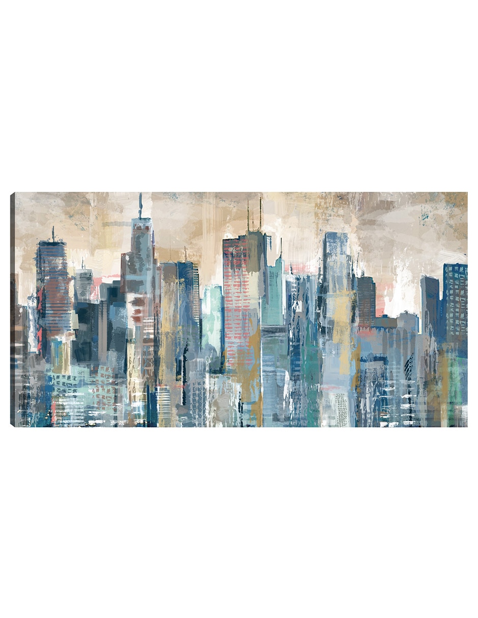 Cuadro decorativo Tonos urbanos técnica mixta Edificios