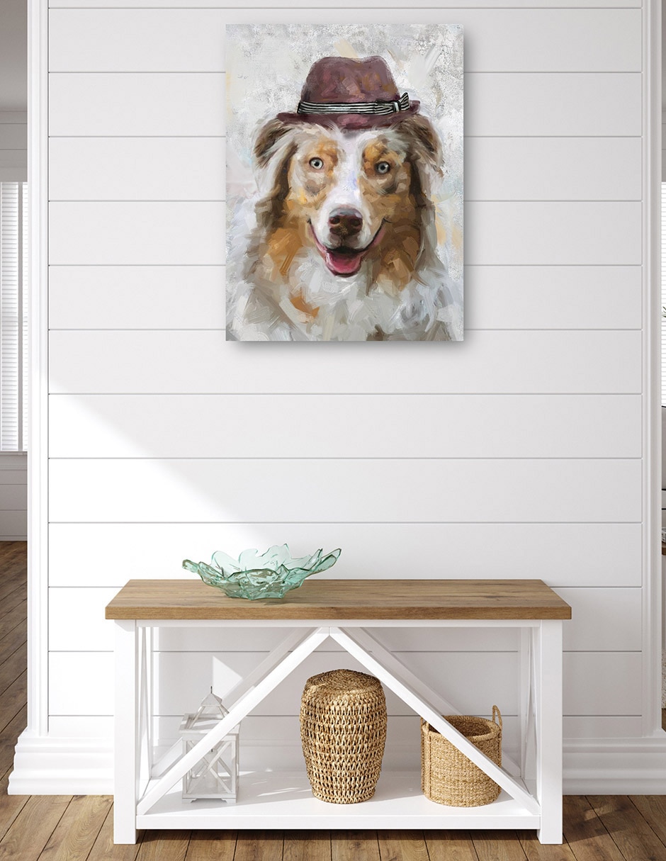 Cuadro decorativo Sombrero feliz IV técnica mixta Animales Domésticos 4
