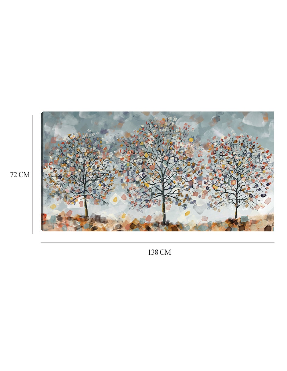 Cuadro decorativo Tres árboles técnica mixta Árboles 2