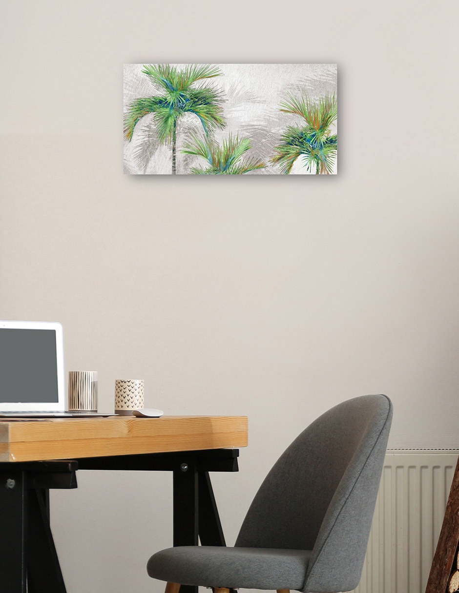 Cuadro decorativo Sombras de palma técnica mixta Trópico 3