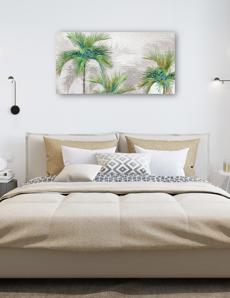 Cuadro decorativo Sombras de palma técnica mixta Trópico 7
