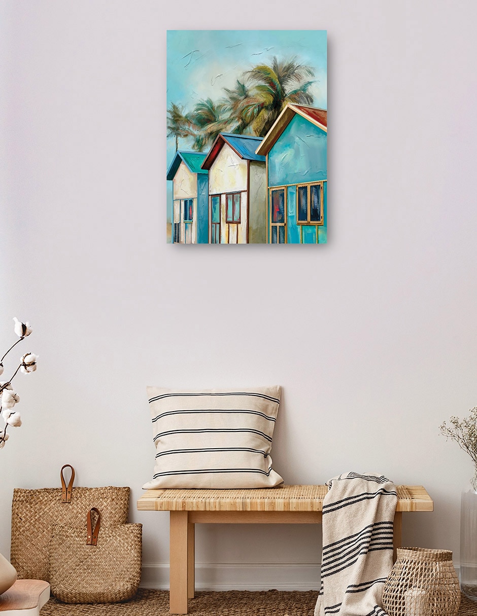 Cuadro decorativo Trío de cabaña técnica mixta Lugares 4