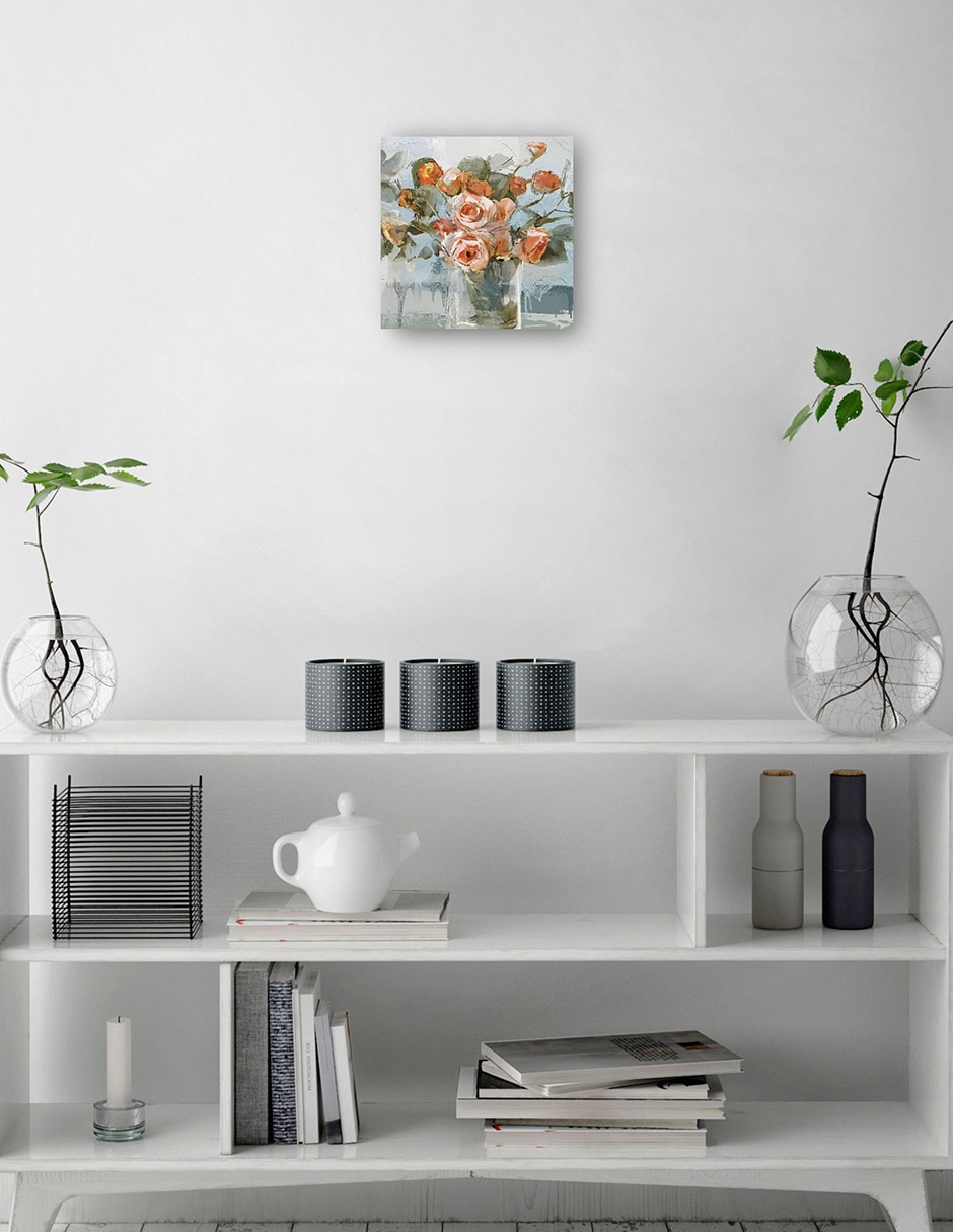 Cuadro decorativo Sueños de melocotón técnica mixta Floreros 2