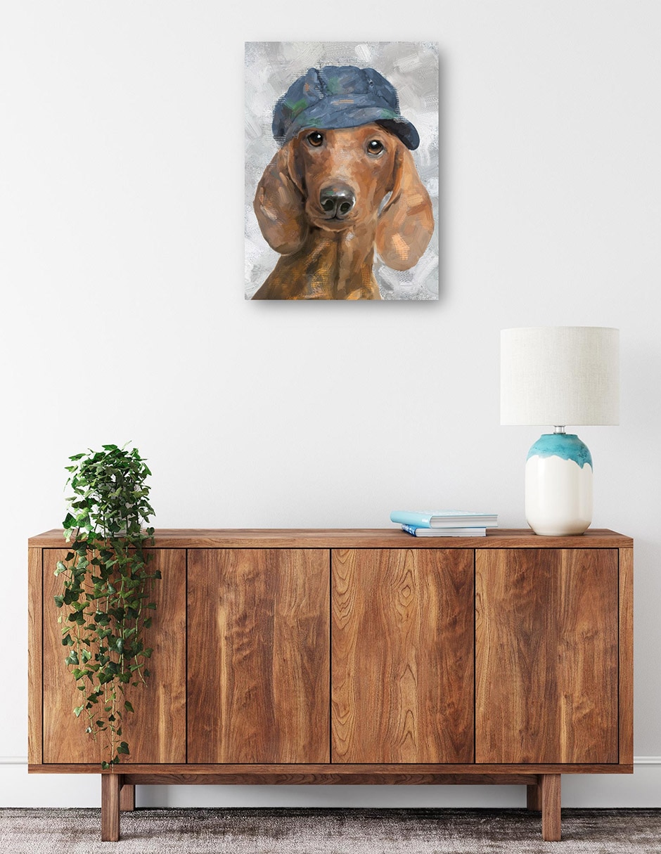 Cuadro decorativo Sombrero feliz III técnica mixta Animales Domésticos 2