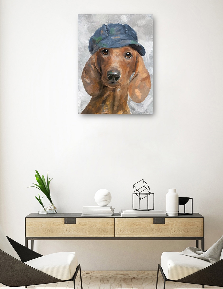Cuadro decorativo Sombrero feliz III técnica mixta Animales Domésticos 3