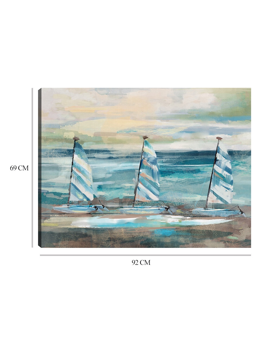 Cuadro decorativo Tres velas técnica mixta Playas 2