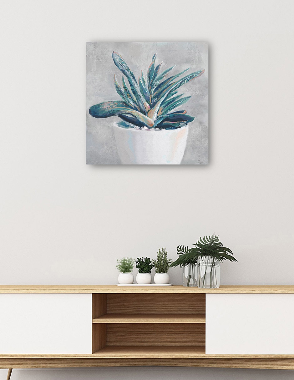 Cuadro decorativo Suculenta en maceta II técnica mixta Macetas 5