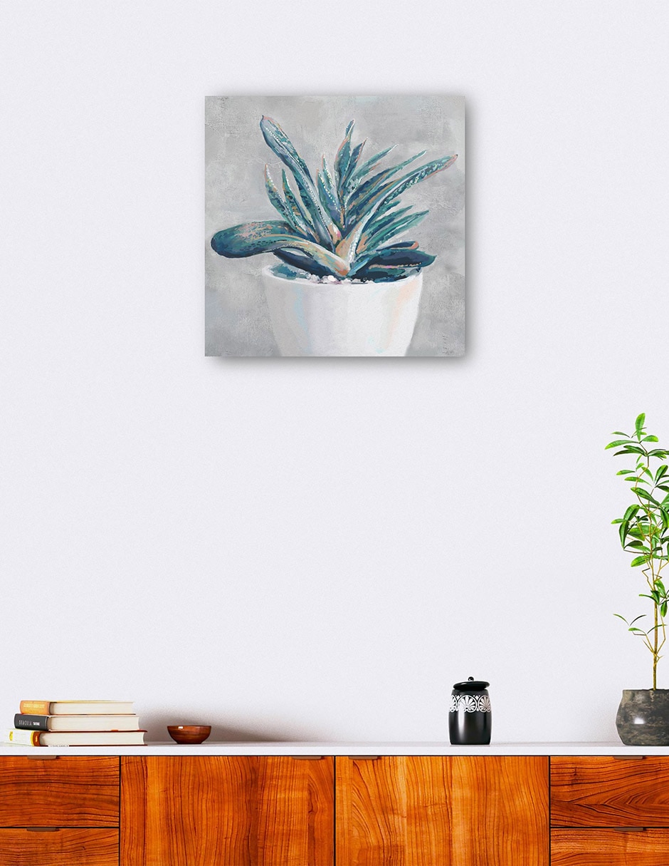 Cuadro decorativo Suculenta en maceta II técnica mixta Macetas 6