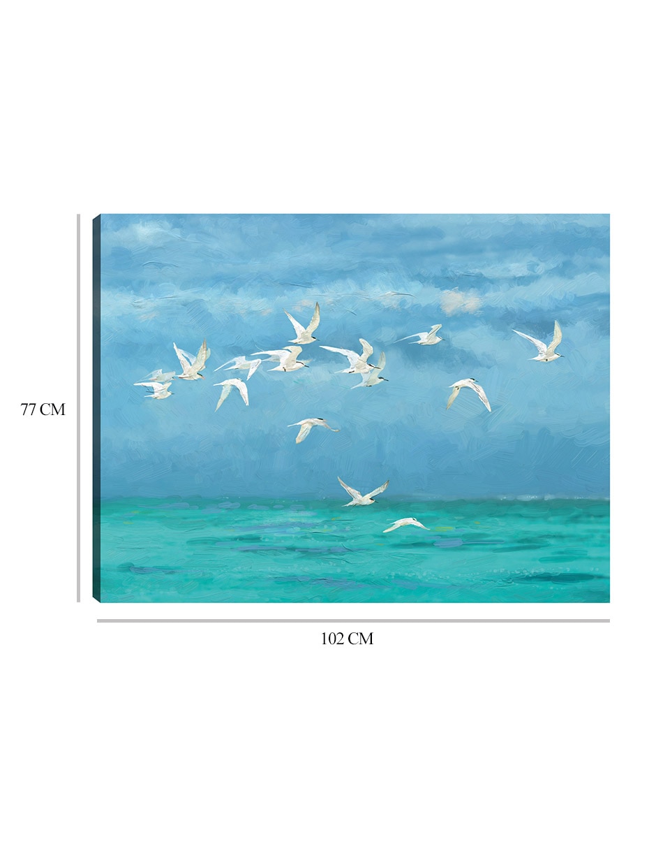 Cuadro decorativo Vuelo costero técnica mixta Aves Silvestres 2