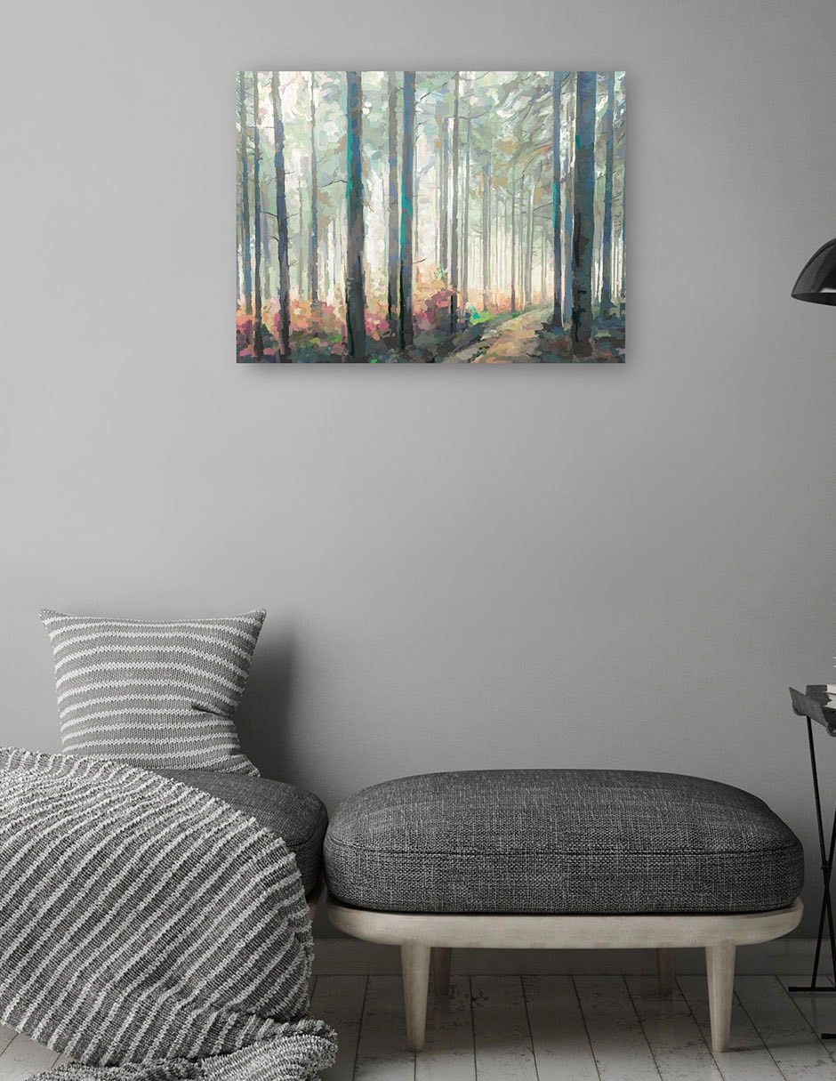 Cuadro decorativo Viaje al bosque técnica mixta Bosques 4