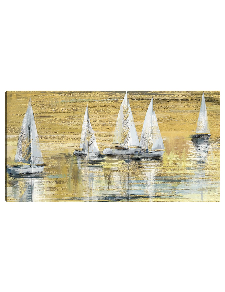 Cuadro decorativo Vela dorada técnica mixta Navegación