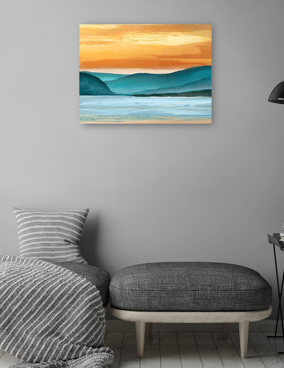 Cuadro decorativo Vista Ámbar técnica mixta Lagos 4