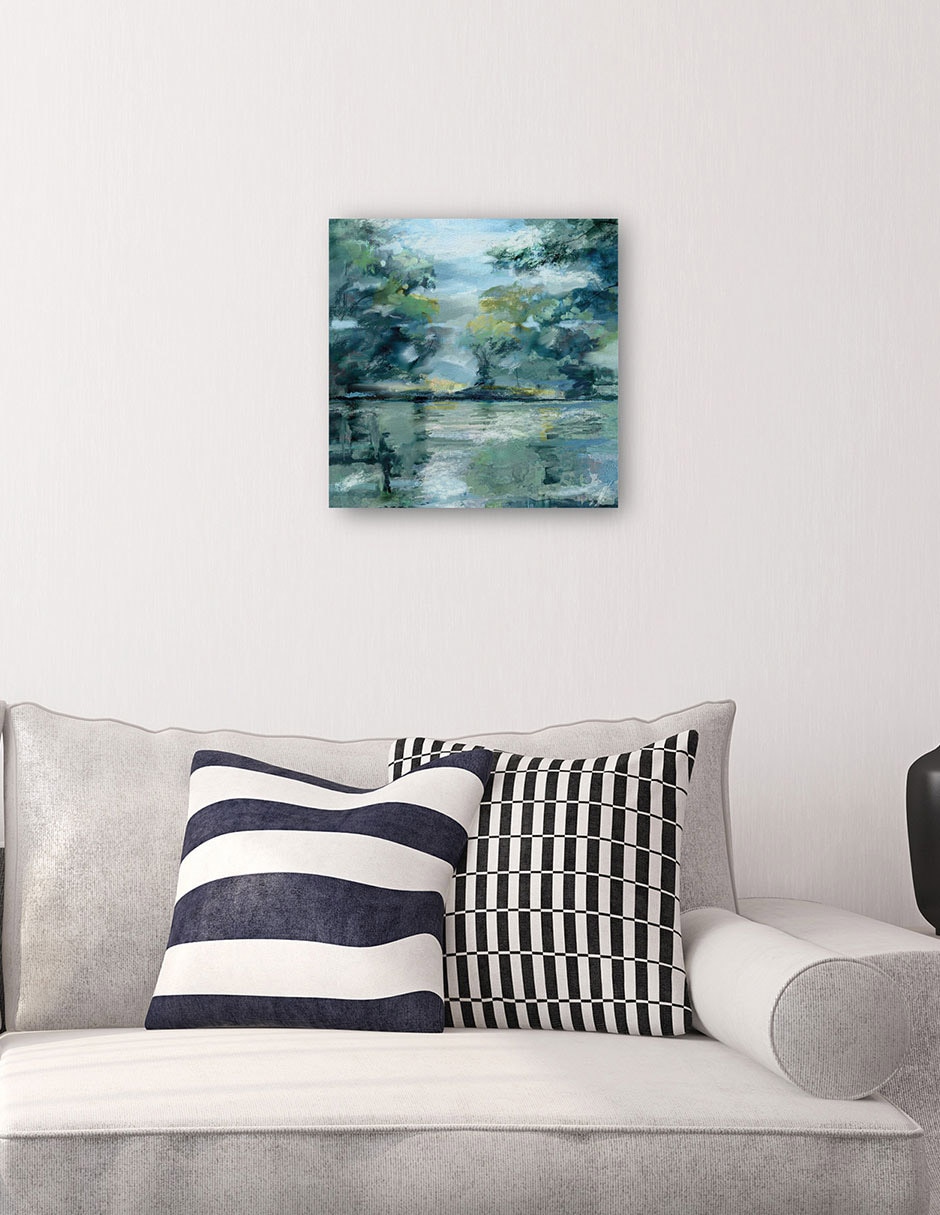 Cuadro decorativo Vista junto al lago técnica mixta Lagos 4