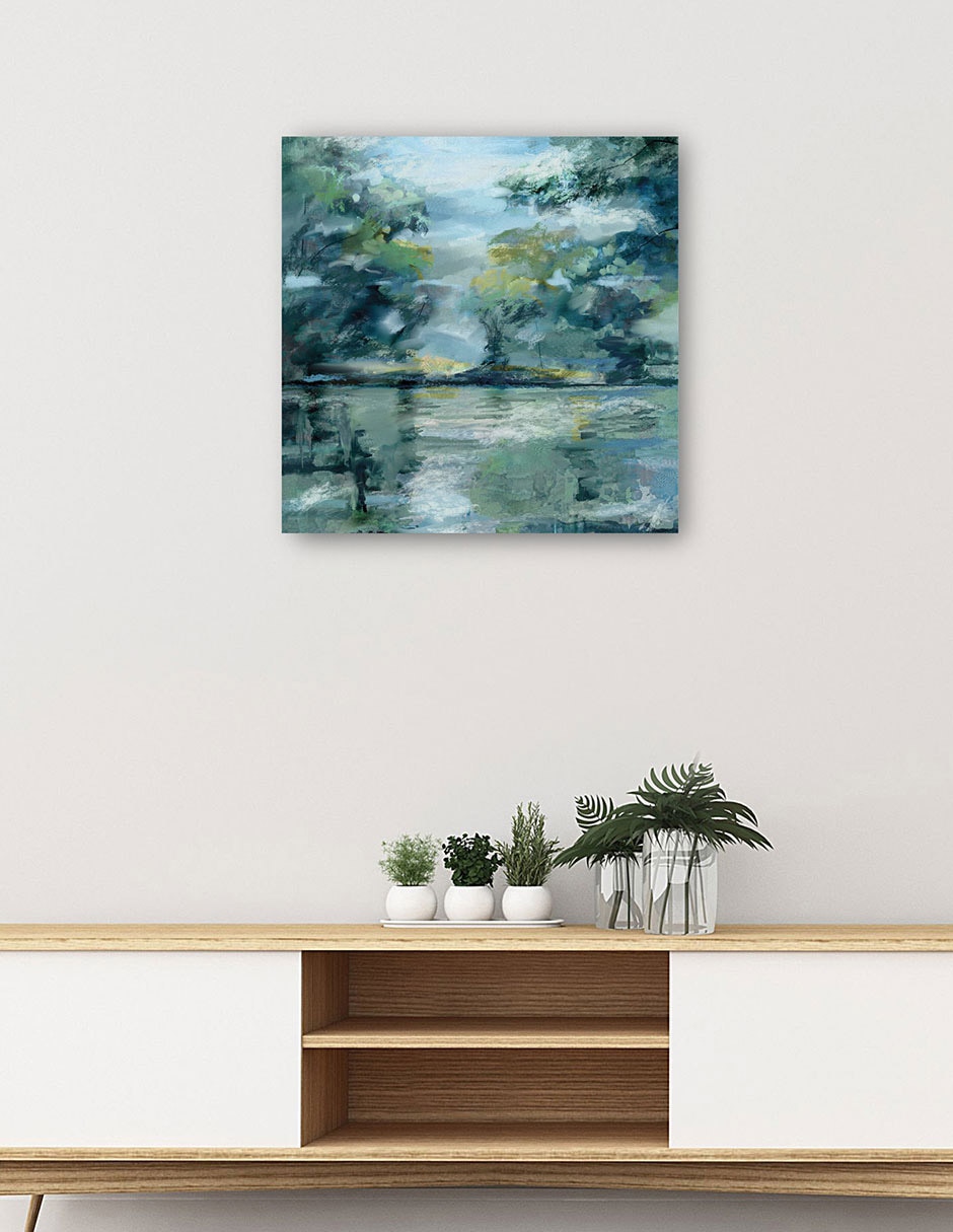 Cuadro decorativo Vista junto al lago técnica mixta Lagos 5