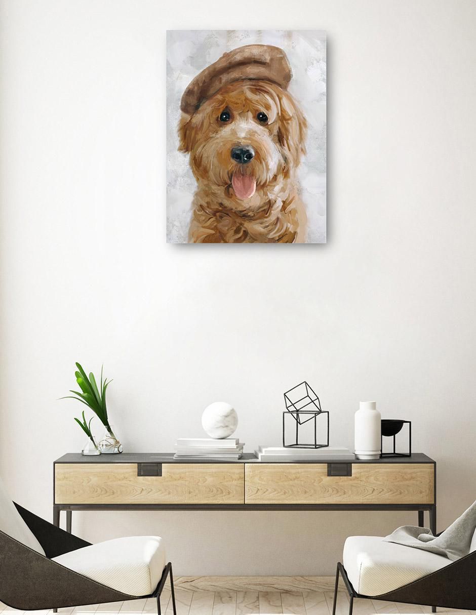 Cuadro decorativo Sombrero feliz II técnica mixta Animales Domésticos 4