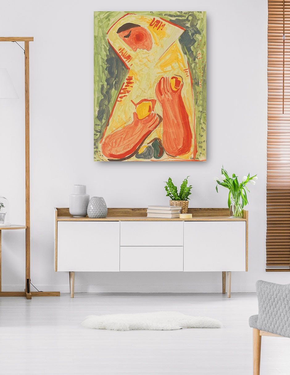 Cuadro decorativo Mujer con frutas (1937-1938) técnica mixta Formas 6