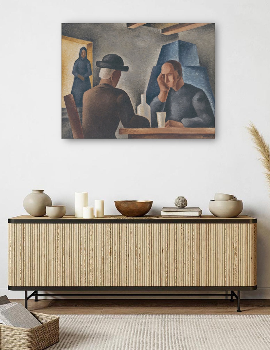 Cuadro decorativo En una posada (1927) técnica mixta Gente 5