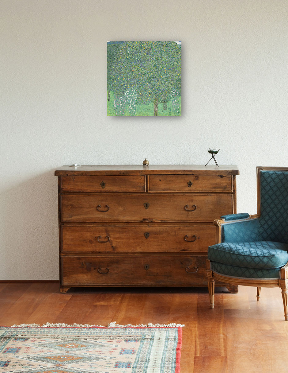 Cuadro decorativo Rosales bajo los árboles técnica mixta Bosques 3