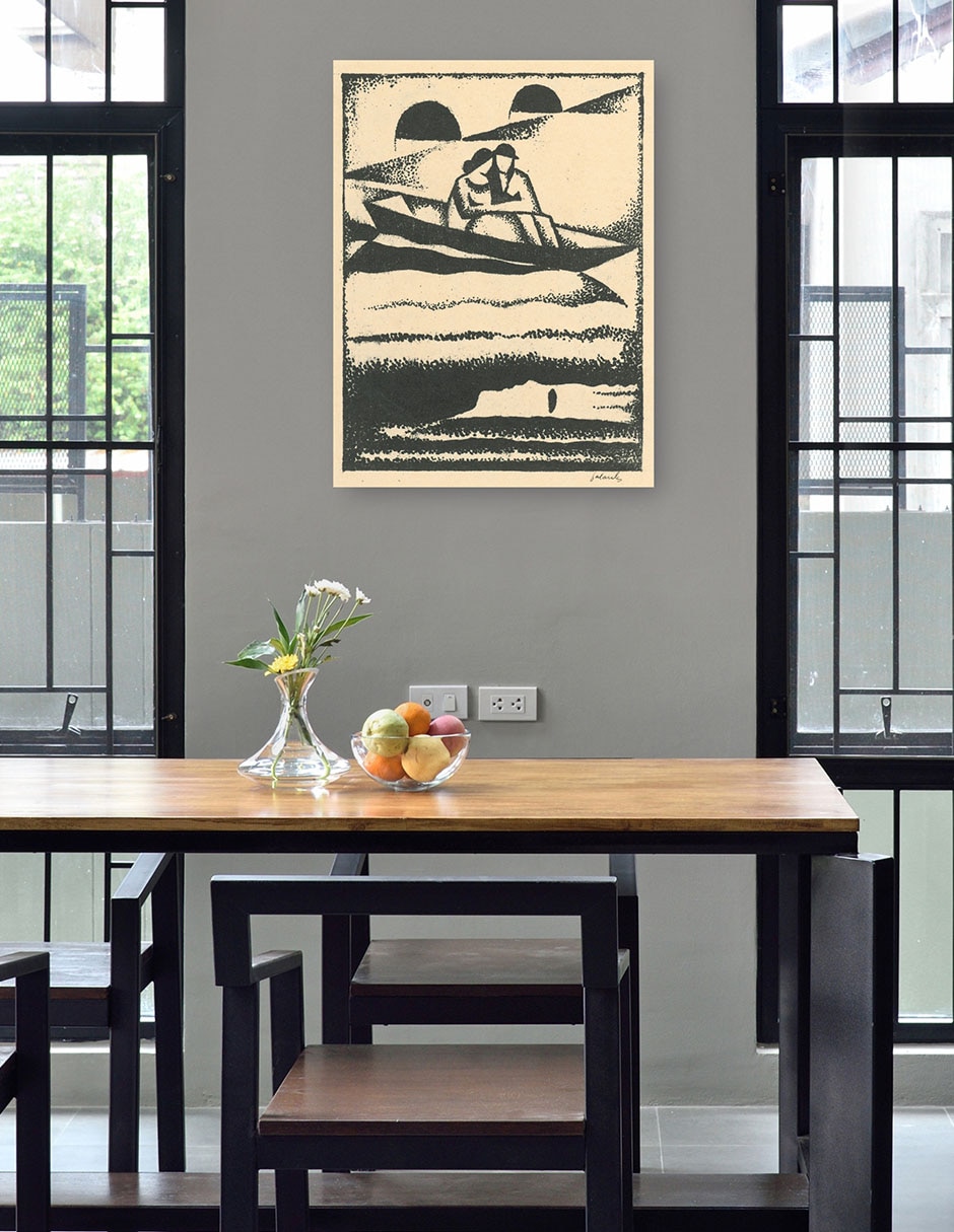 Cuadro decorativo En el río (1924) técnica mixta Ríos 4