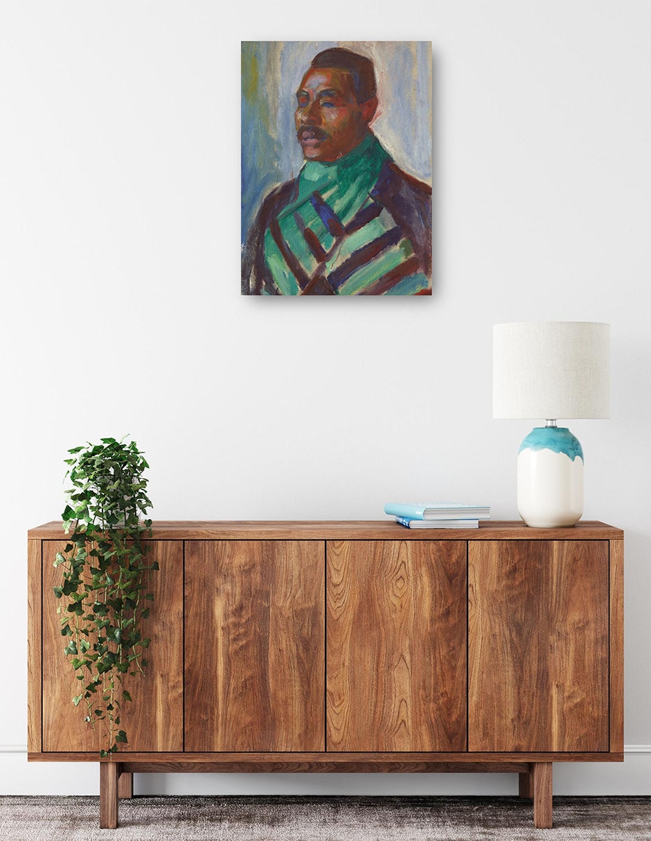 Cuadro decorativo Africano con pañuelo verde (1916) técnica mixta Retratos 2