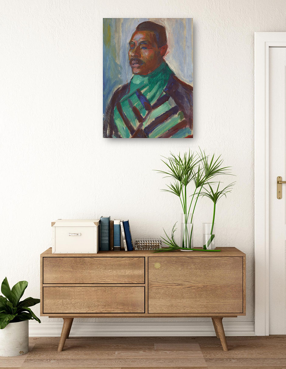 Cuadro decorativo Africano con pañuelo verde (1916) técnica mixta Retratos 3