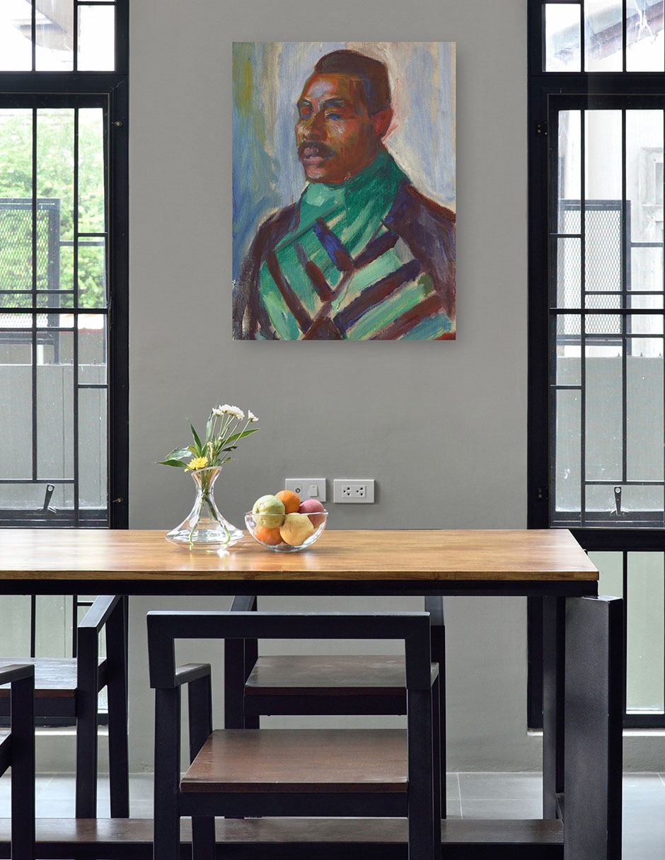 Cuadro decorativo Africano con pañuelo verde (1916) técnica mixta Retratos 4