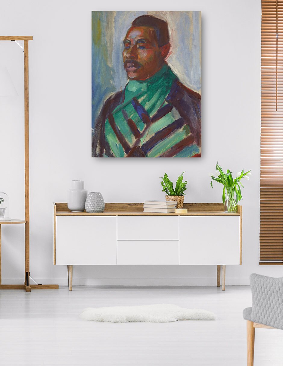 Cuadro decorativo Africano con pañuelo verde (1916) técnica mixta Retratos 5