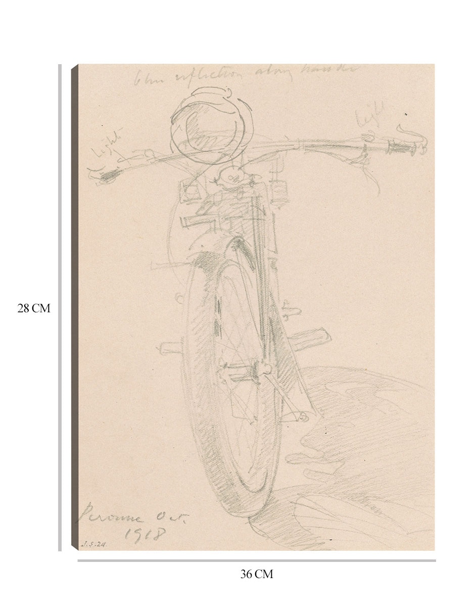 Cuadro decorativo Motocicleta (anverso) (1918) técnica mixta Bocetos 2