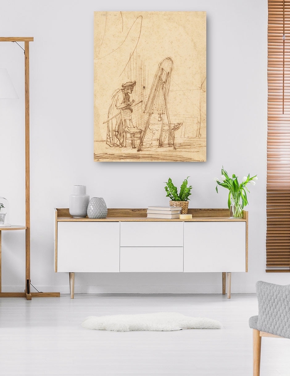 Cuadro decorativo Un artista en su estudio (1630) técnica mixta Bocetos 5