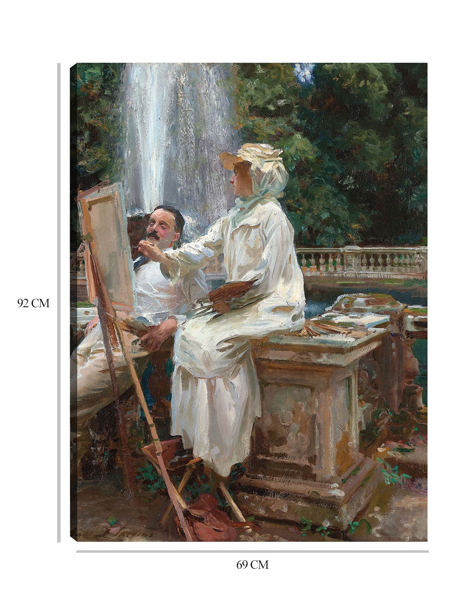 Cuadro decorativo La Fuente, Villa Torlonia Frascati, Italia (1907) técnica mixta Gente 2