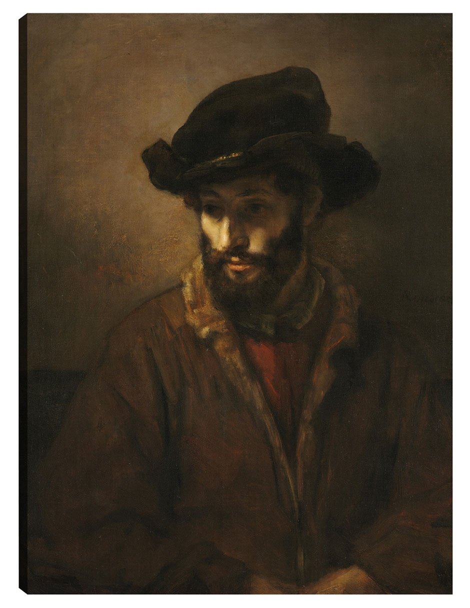 Cuadro decorativo Un hombre barbudo con sombrero (c. 1655-1660) técnica mixta Gente Cuadro decorativo Un hombre barbudo con sombrero (c. 1655-1660) técnica mixta Gente