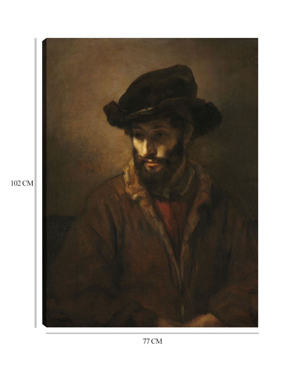 Cuadro decorativo Un hombre barbudo con sombrero (c. 1655-1660) técnica mixta Gente 2