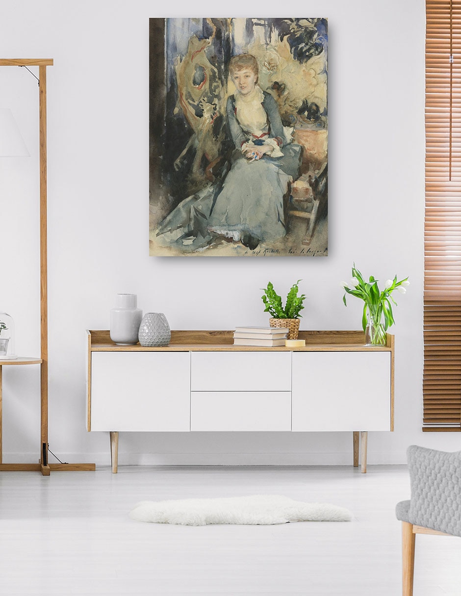 Cuadro decorativo Sra. Reubell sentada frente a una pantalla (hacia 1884) técnica mixta Gente 5