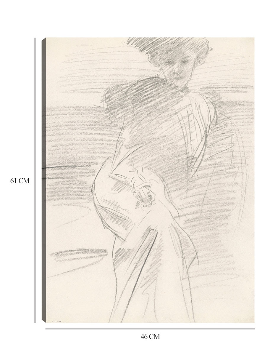 Cuadro decorativo Mujer sentada (c. 1890-1900) técnica mixta Bocetos 7
