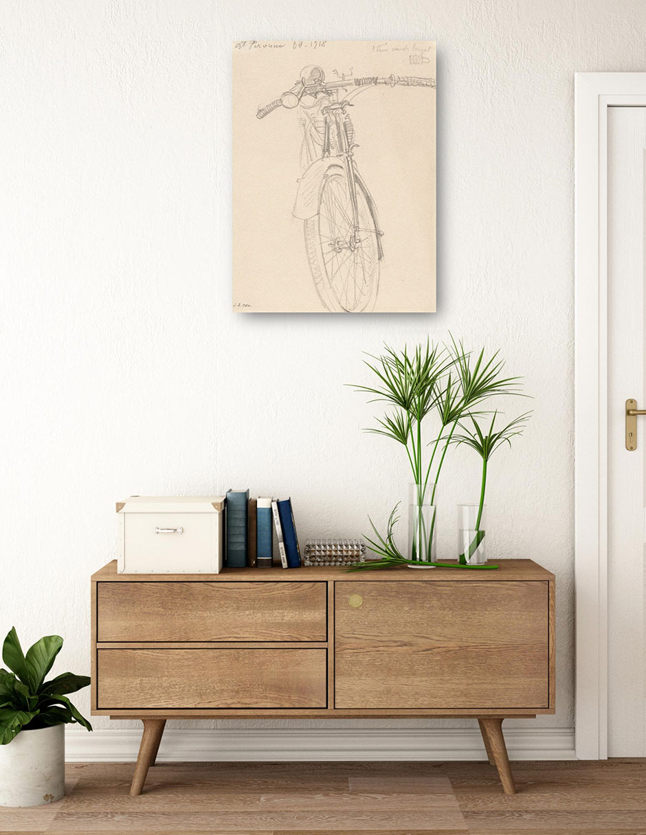 Cuadro decorativo Motocicleta (1918) técnica mixta Bocetos 4