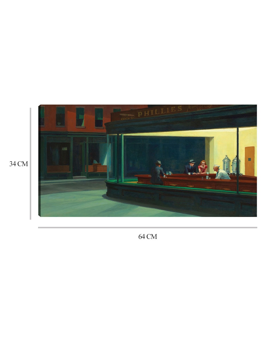 Cuadro decorativo Halcones nocturnos (1942) técnica mixta Paisajes 2