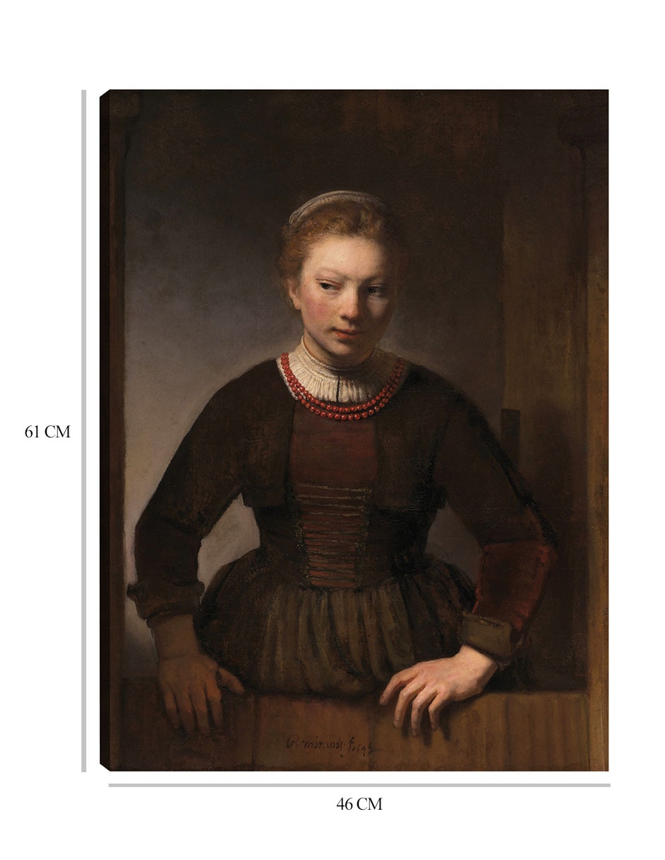 Cuadro decorativo Mujer joven en una media puerta abierta (1645) técnica mixta Gente 2