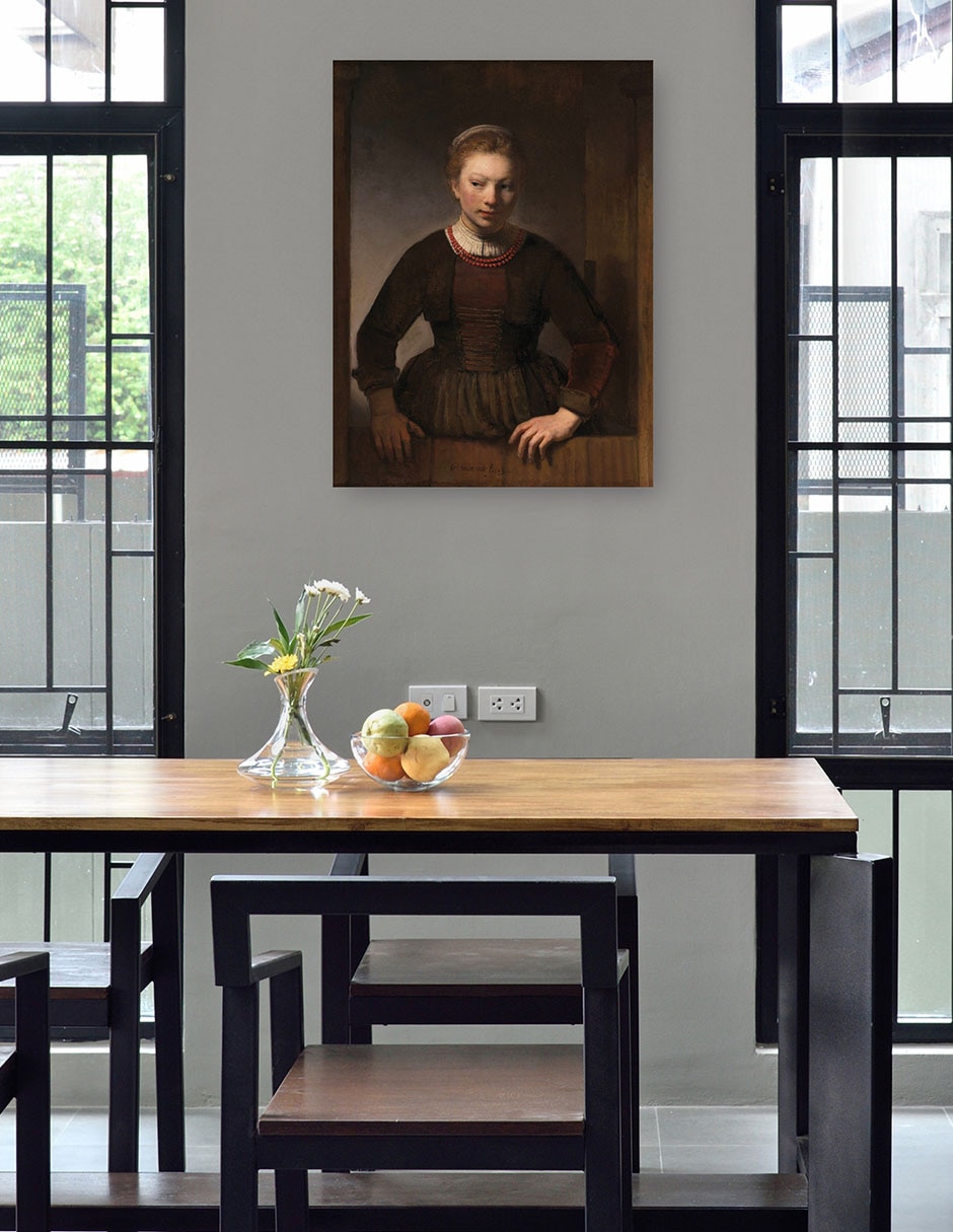 Cuadro decorativo Mujer joven en una media puerta abierta (1645) técnica mixta Gente 4