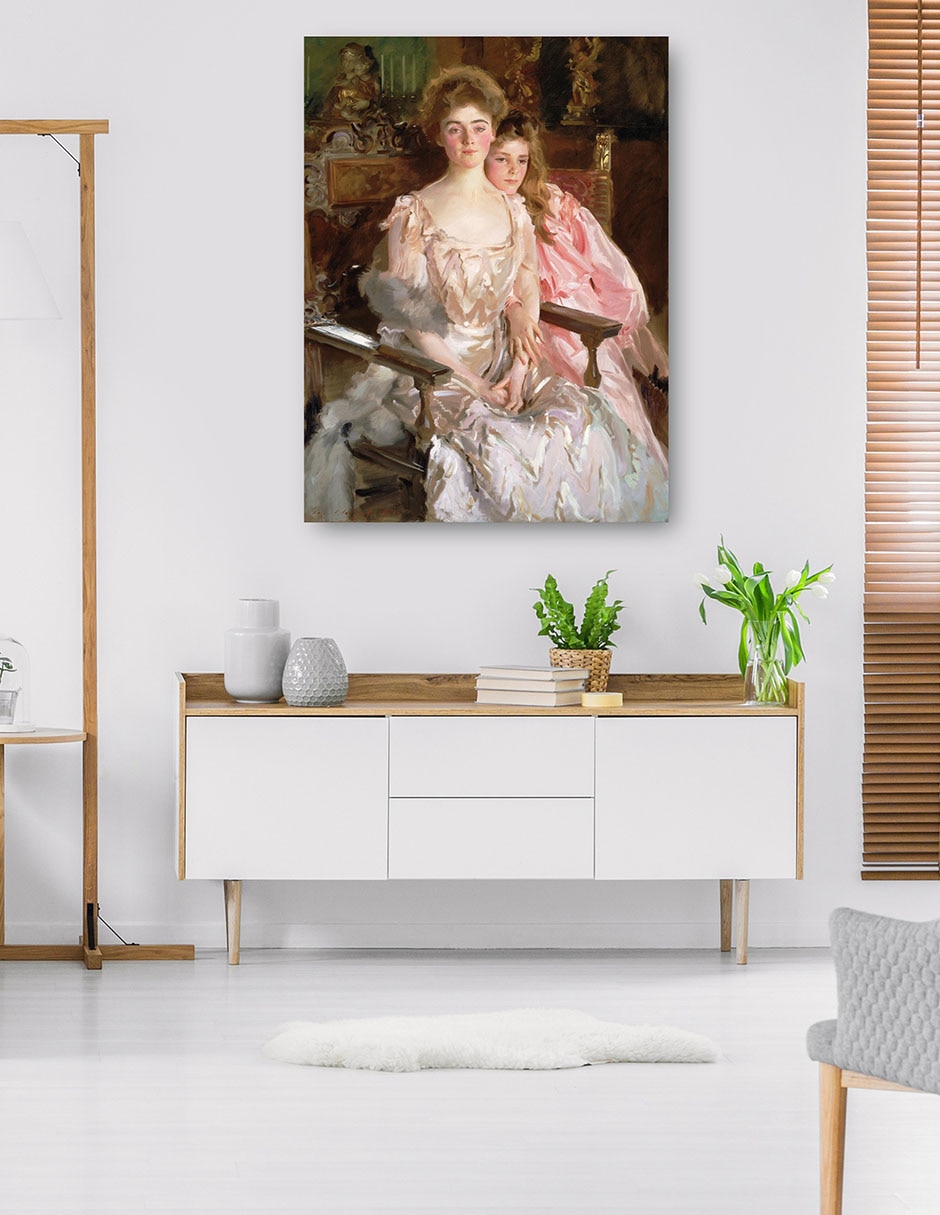 Cuadro decorativo La señora Fiske Warren (Gretchen Osgood) y su hija Rachel (1903) técnica mixta Gente 5