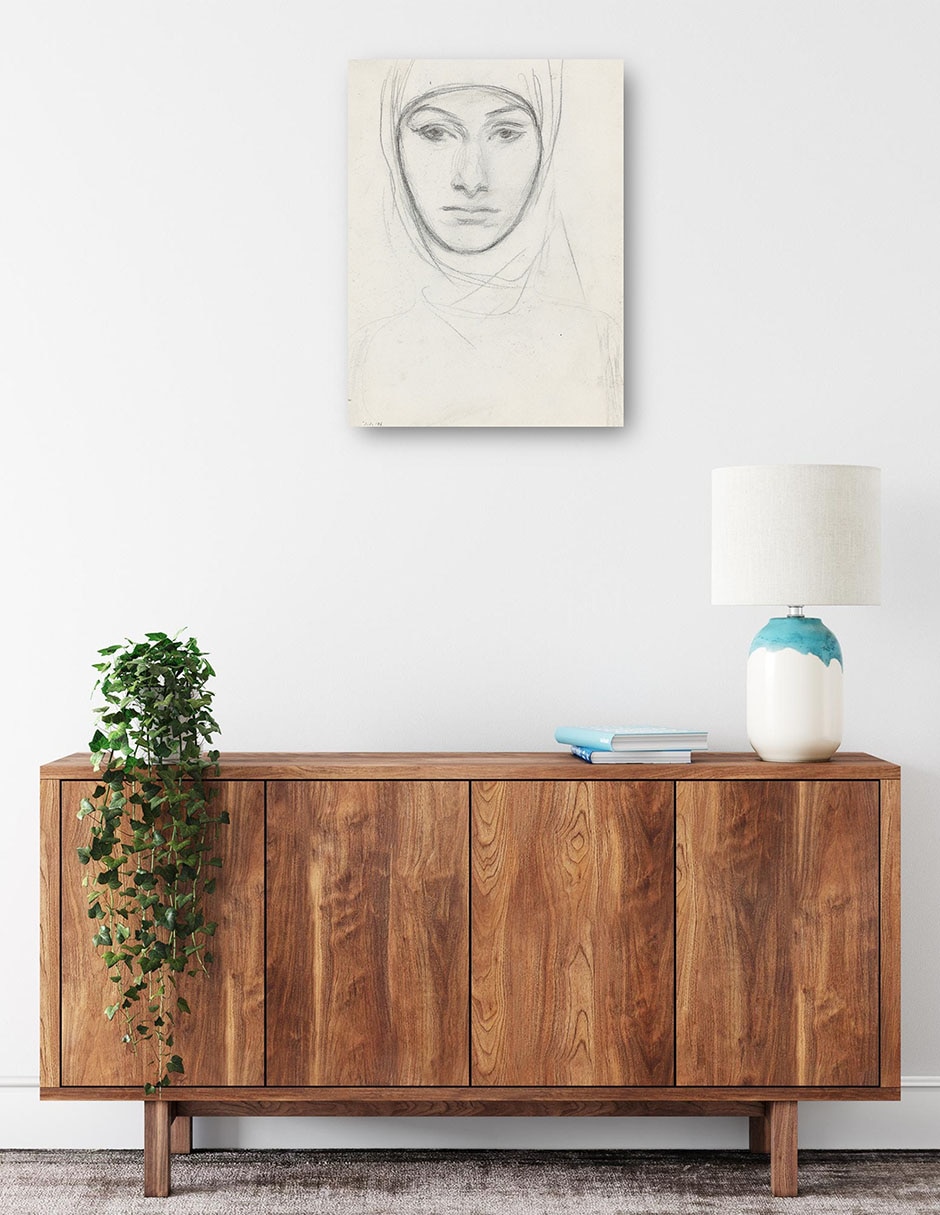 Cuadro decorativo Cabeza de mujer técnica mixta Siluetas 3
