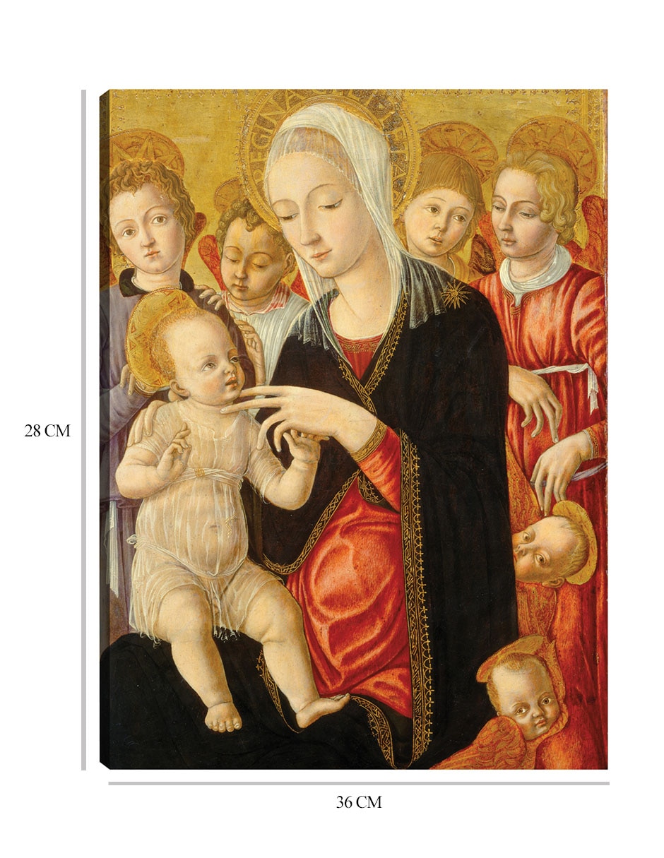 Cuadro decorativo Virgen y el Niño con ángeles y querubines, c. 1460/1465 técnica mixta Vírgenes 2
