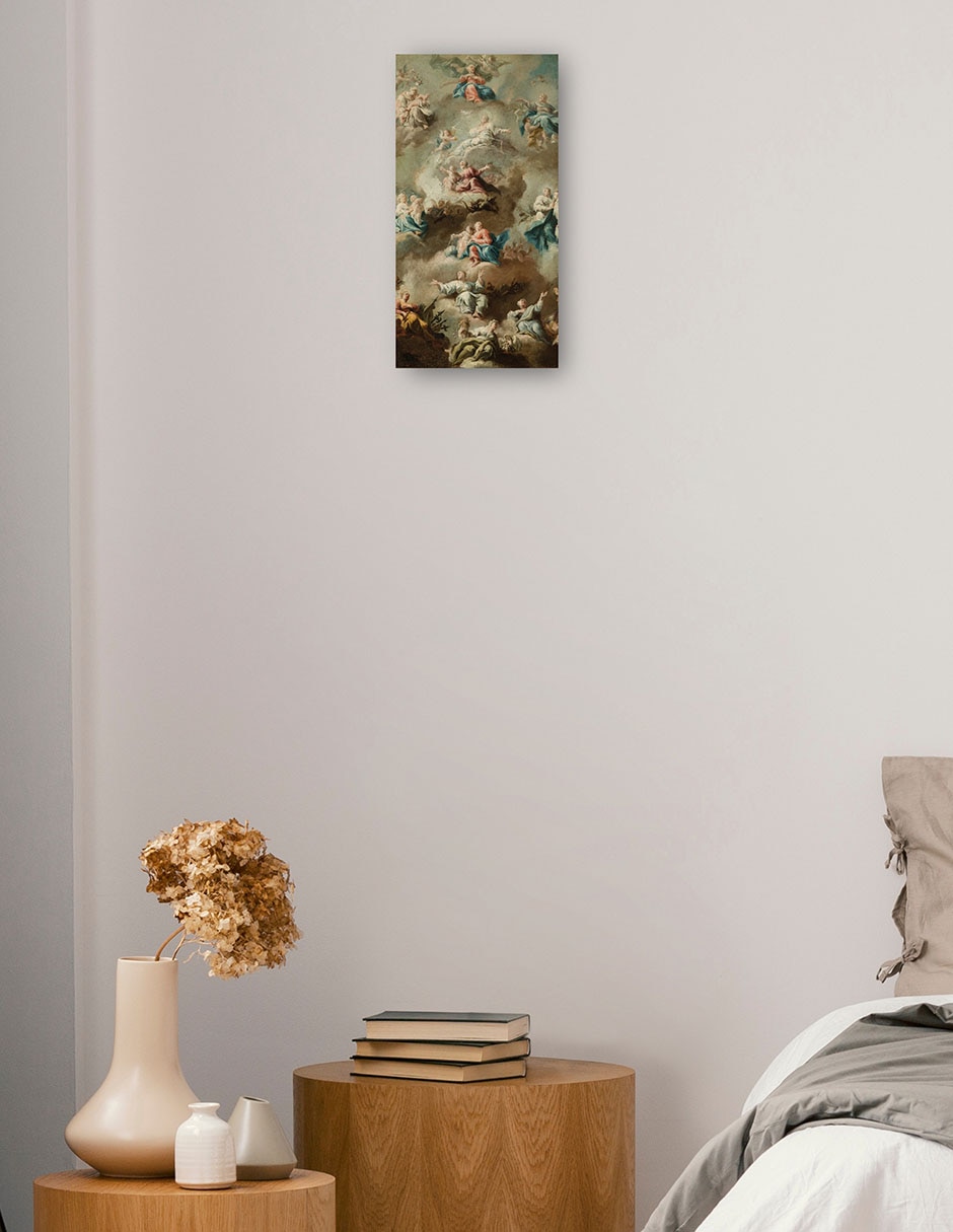 Cuadro decorativo Escena Religiosa Alegórica con la Virgen María (Siglo XVIII) técnica mixta Ángeles 3
