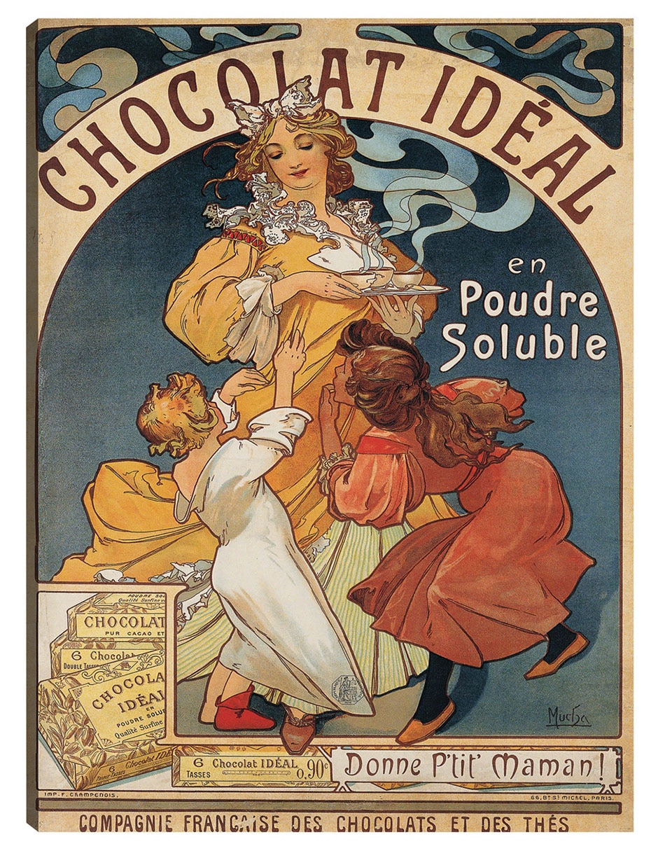 Cuadro decorativo Chocolate Ideal (antes de 1897) técnica mixta Publicidad Cuadro decorativo Chocolate Ideal (antes de 1897) técnica mixta Publicidad