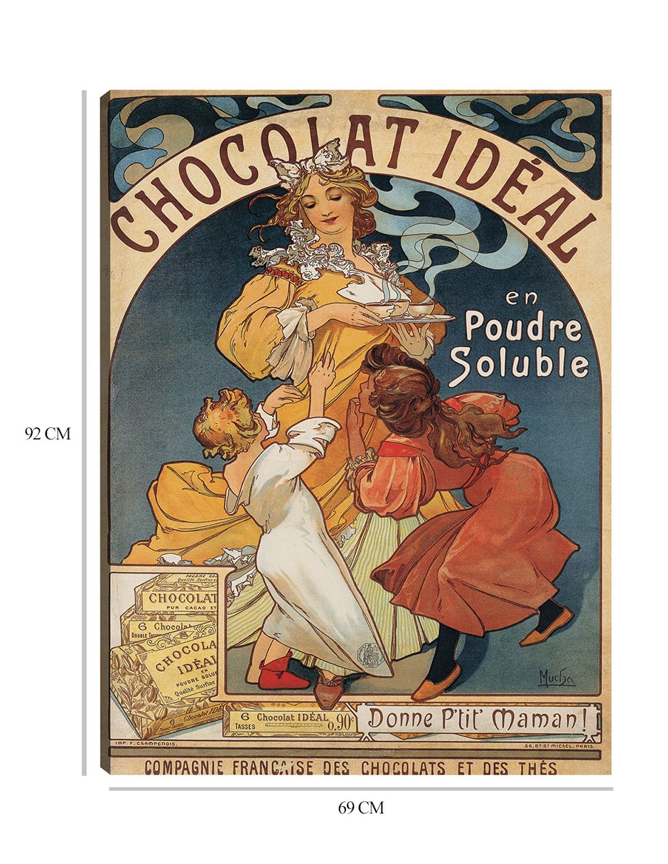 Cuadro decorativo Chocolate Ideal (antes de 1897) técnica mixta Publicidad 2