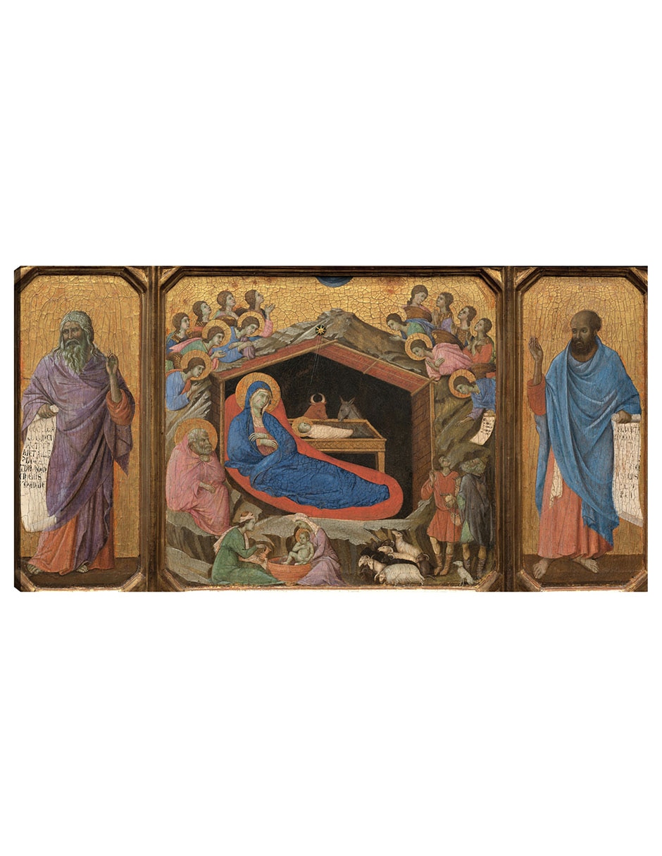Cuadro decorativo La Natividad con los profetas Isaías y Ezequiel, 1308-1311 técnica mixta Figuras Celestiales