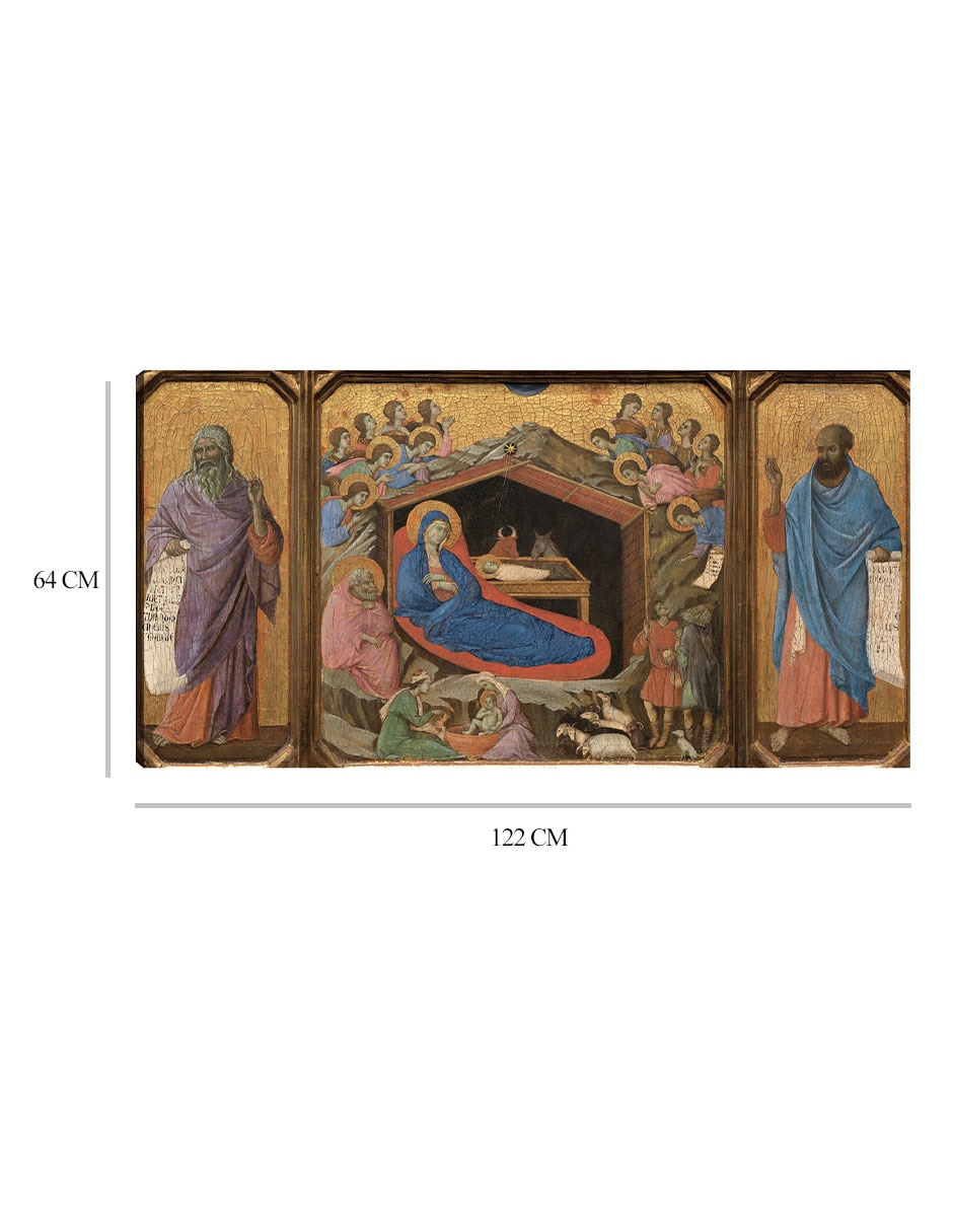 Cuadro decorativo La Natividad con los profetas Isaías y Ezequiel, 1308-1311 técnica mixta Figuras Celestiales 2