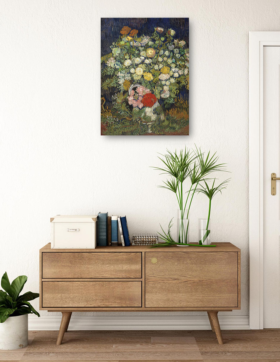Cuadro decorativo Ramo de flores en un jarrón (1890) técnica mixta Arreglo Floral 3