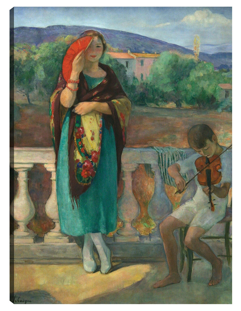 Cuadro decorativo En el balcón (1920) técnica mixta Gente