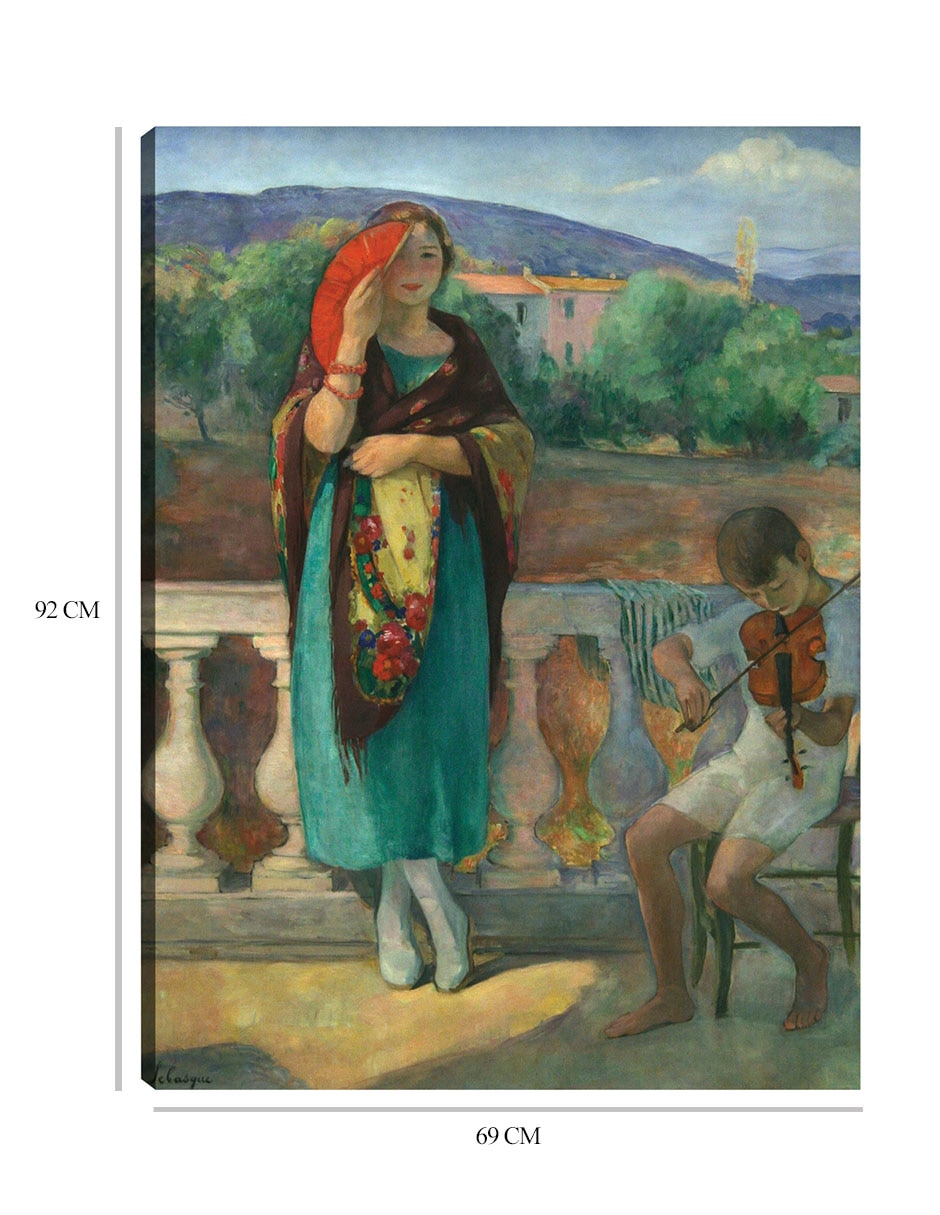 Cuadro decorativo En el balcón (1920) técnica mixta Gente 2