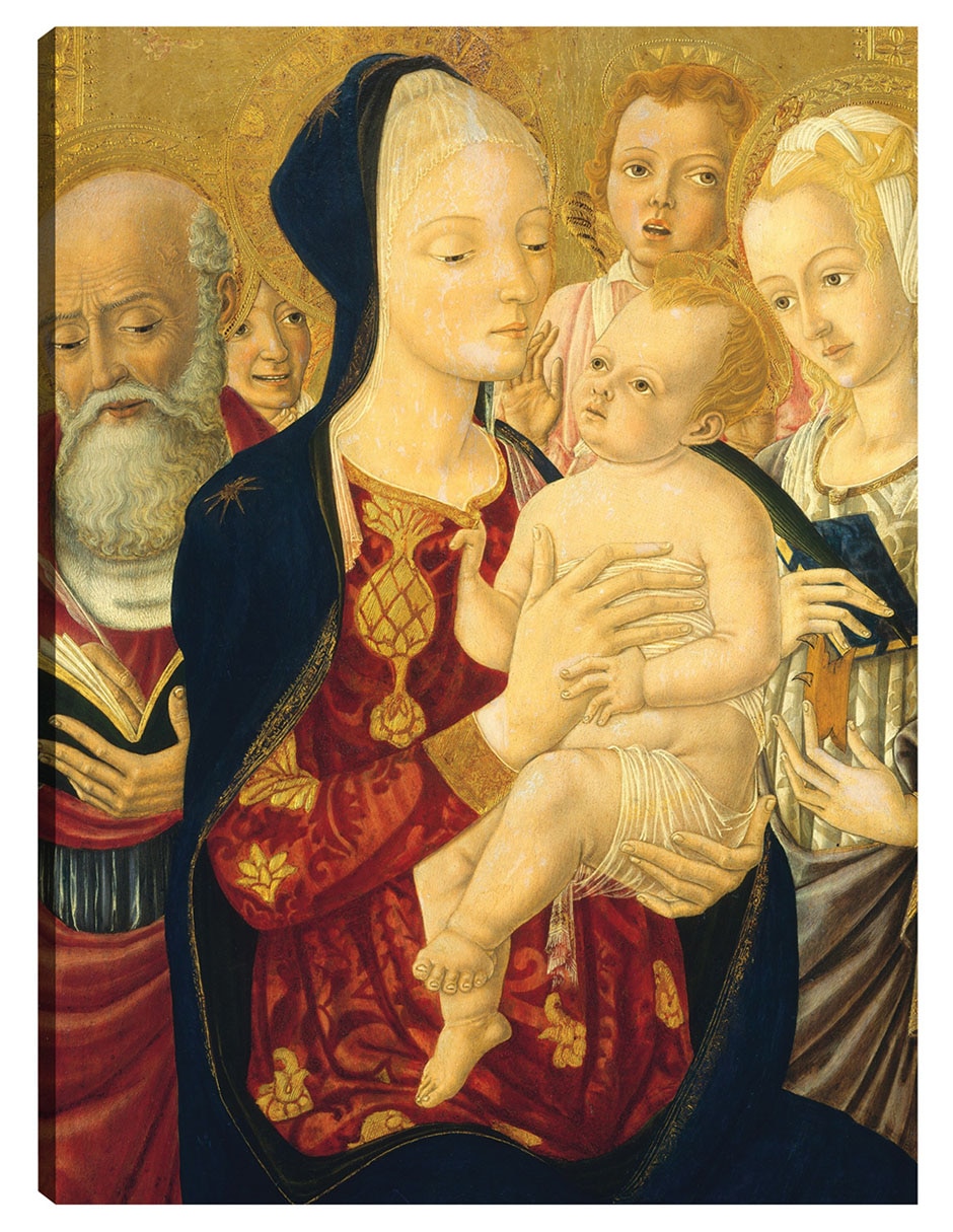 Cuadro decorativo La Virgen y el Niño con San Jerónimo, Santa Catalina de Alejandría y ángeles, c. 1465/1470 técnica mixta Vírgenes